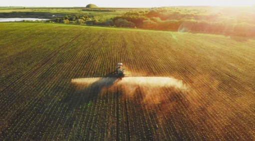 pesticides sprayed on field